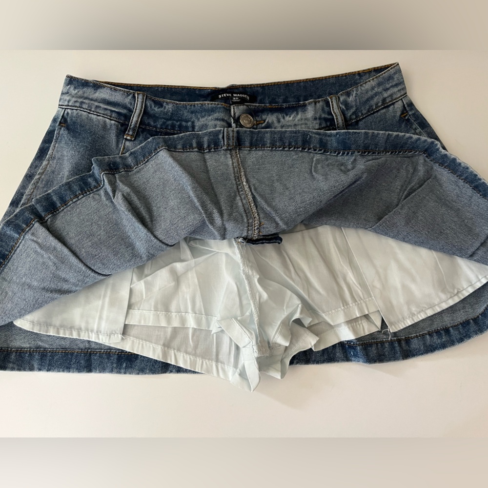 Steve Madden | NWT Marlowe Denim Mini Skort - Picture 8 of 11